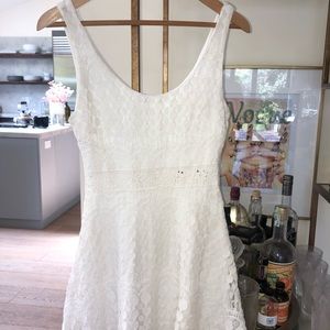 White lace mini dress
